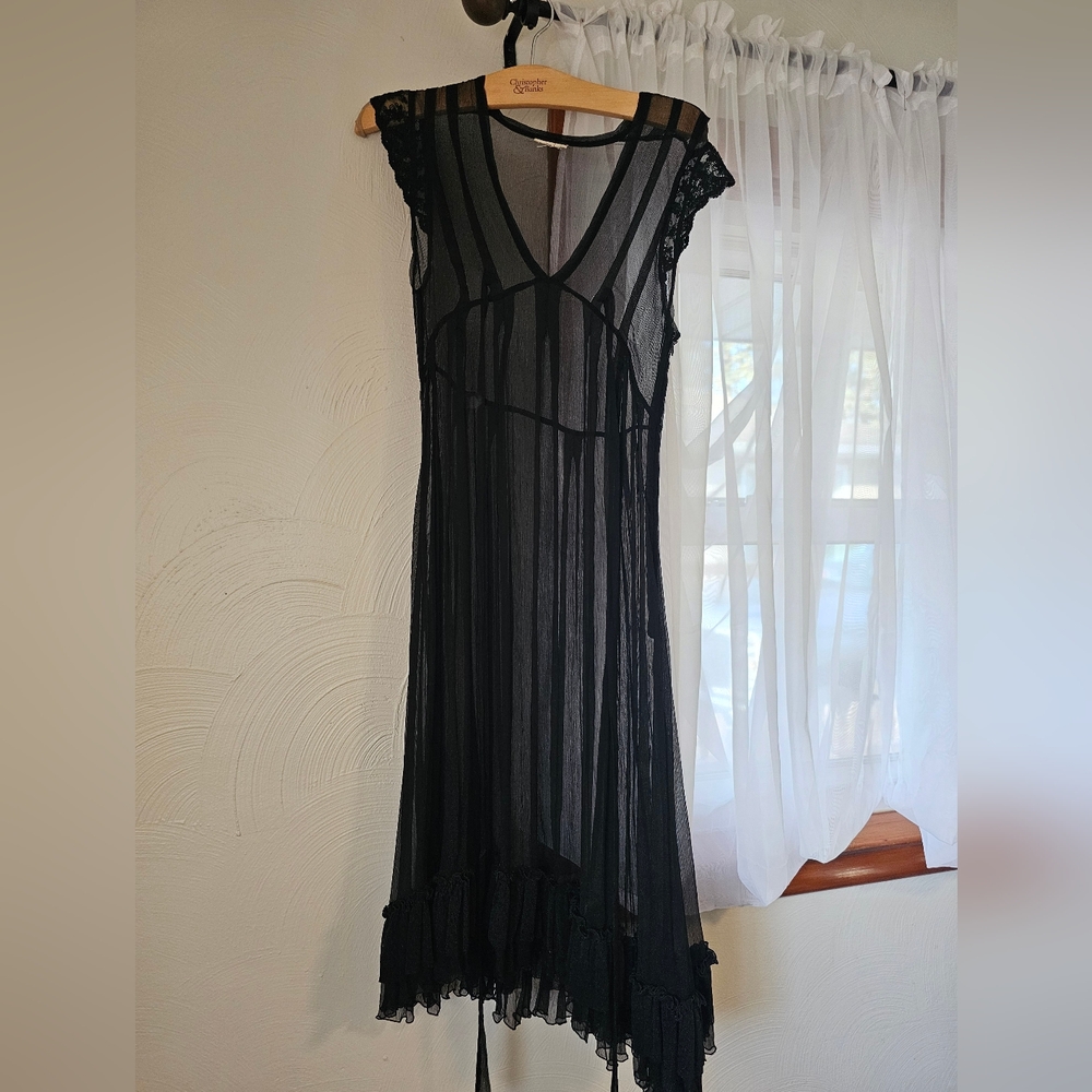 Sheer black midi dress!